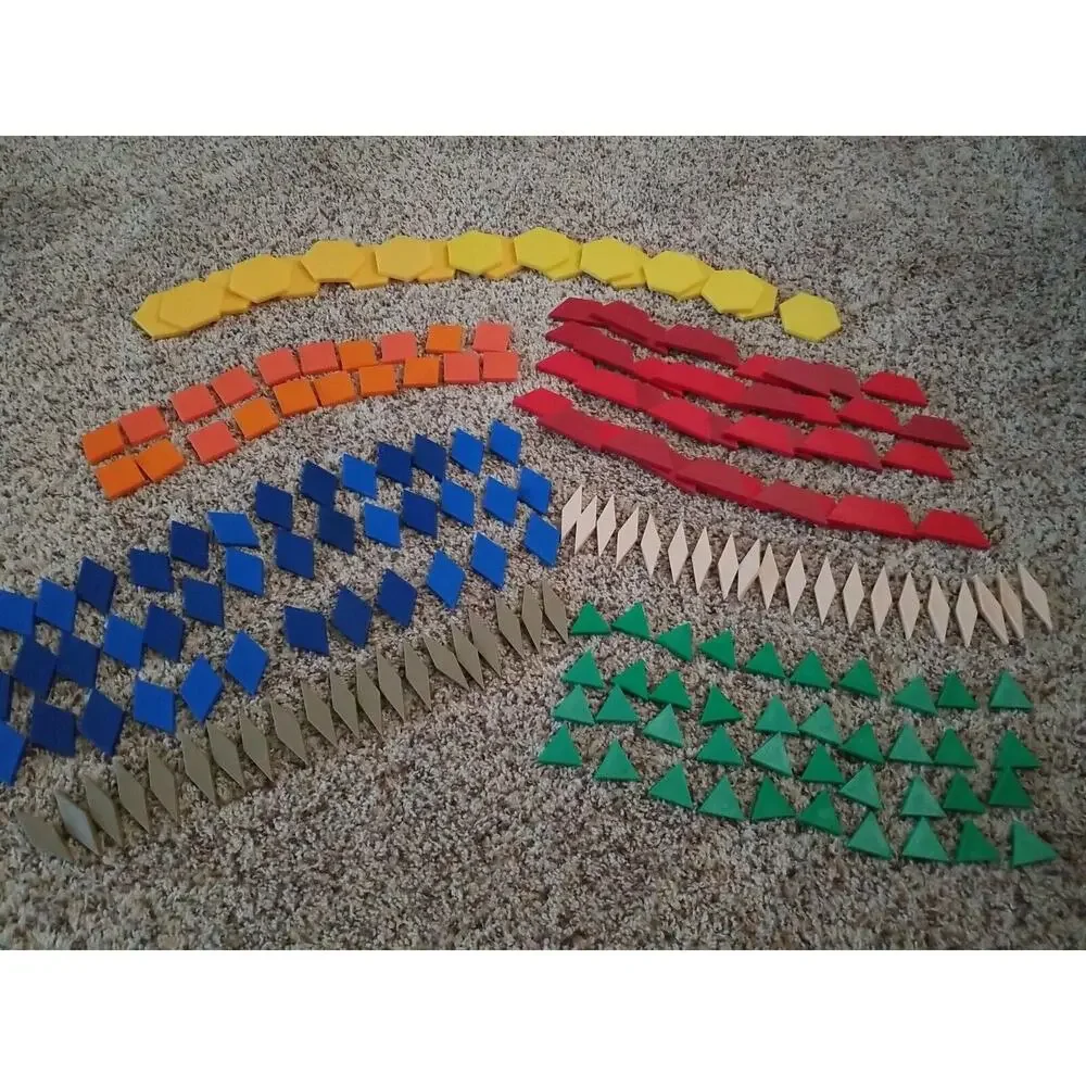Pattern‎ Blocks Lot of 200 Math Manipulative Learning Home School Multicolor